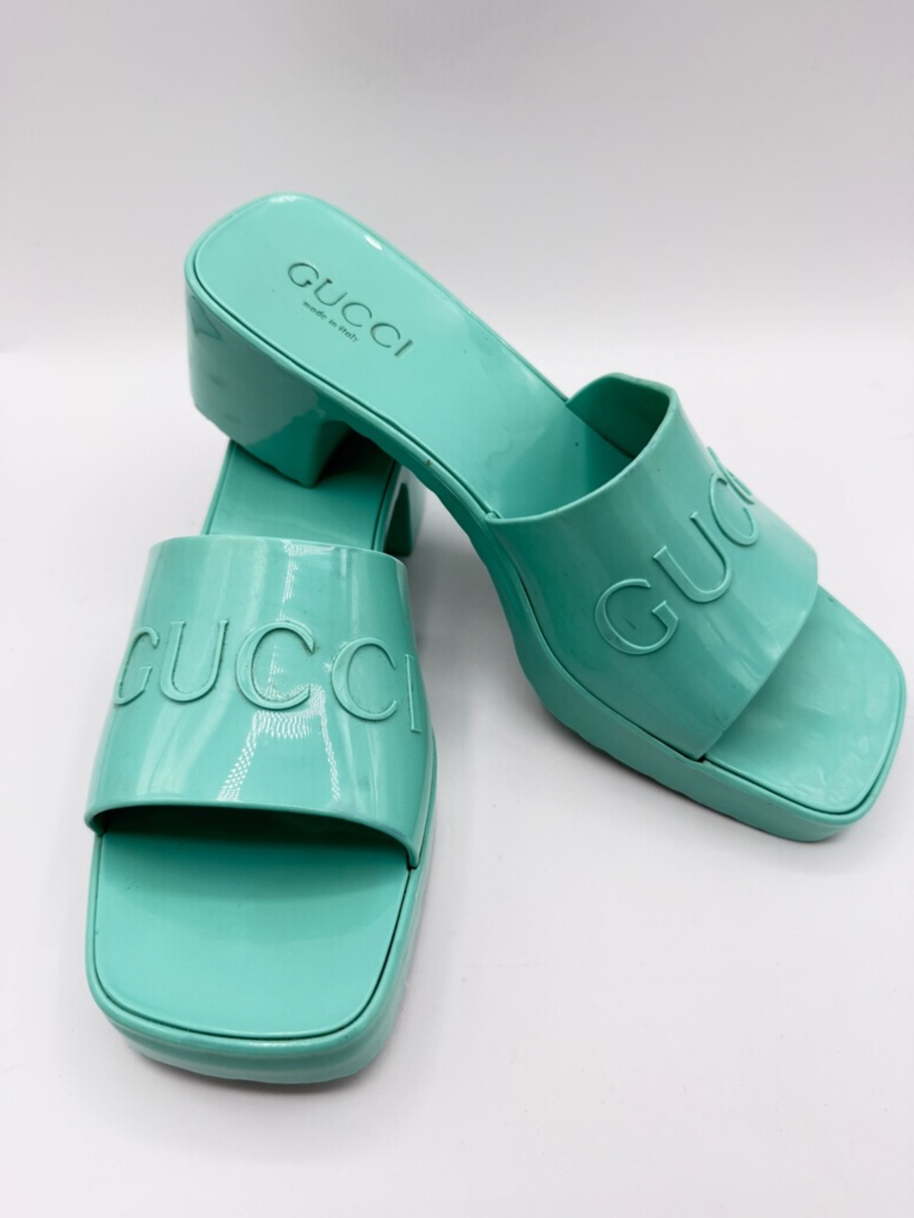 GUCCI Women's Mint Green
Platform Slide Mules size 39